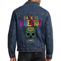 Dia De Los Muertos Celebration Sugar Skull Calavera Men Denim Jacket | Artistshot