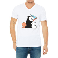 Cat Rides Hallowee V-neck Tee | Artistshot