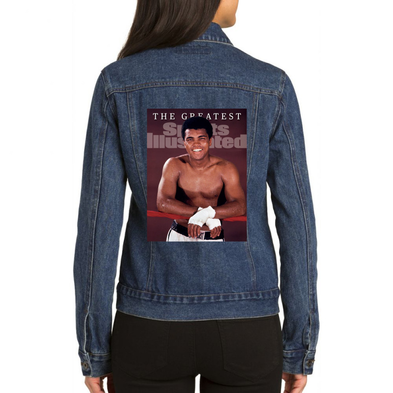 Mens Best Muscle Man Day Gift Ladies Denim Jacket by cm-arts | Artistshot