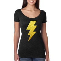 Lightning Bolt Tshirt Gold Color White Print Tee For Boys Women's Triblend Scoop T-shirt | Artistshot