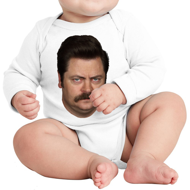 Ron Swanson Long Sleeve Baby Bodysuit by cm-arts | Artistshot