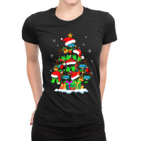 Awesome Christmas Tree With Diving Ball T  Shirt Diving Christmas Sant Ladies Fitted T-shirt | Artistshot