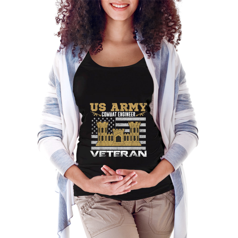 Vintage Us Army Combat Engineer Combat Engineer Veteran Gift For Fans Maternity Scoop Neck T-shirt by SonjaBogenschutz | Artistshot