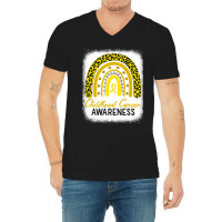 Childhood Cancer Awareness Hope Support Strong Warrior V-neck Tee | Artistshot