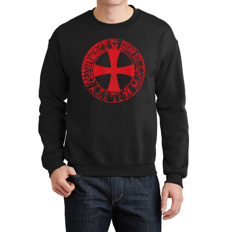 Mens Crusader Knight  Knights Templar Cross T  Badge Crewneck Sweatshirt | Artistshot