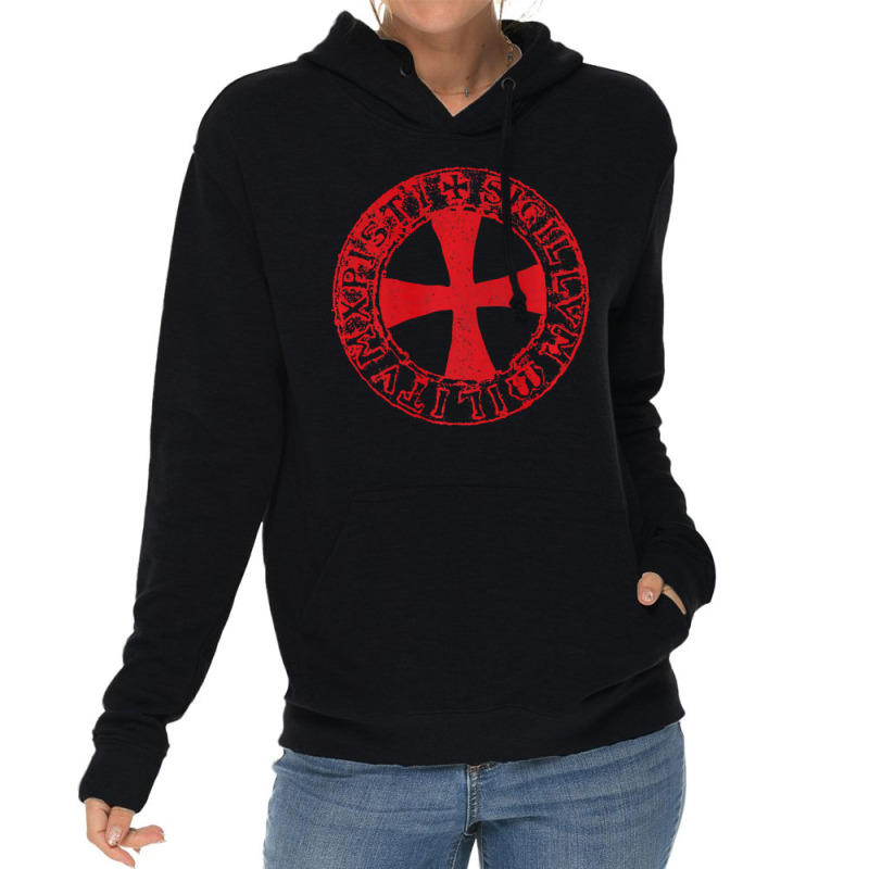 Mens Crusader Knight  Knights Templar Cross T  Badge Lightweight Hoodie | Artistshot