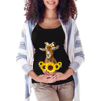 Goat Goats Headband Sunflower Goats Lovers129 Goat Lover Maternity Scoop Neck T-shirt | Artistshot