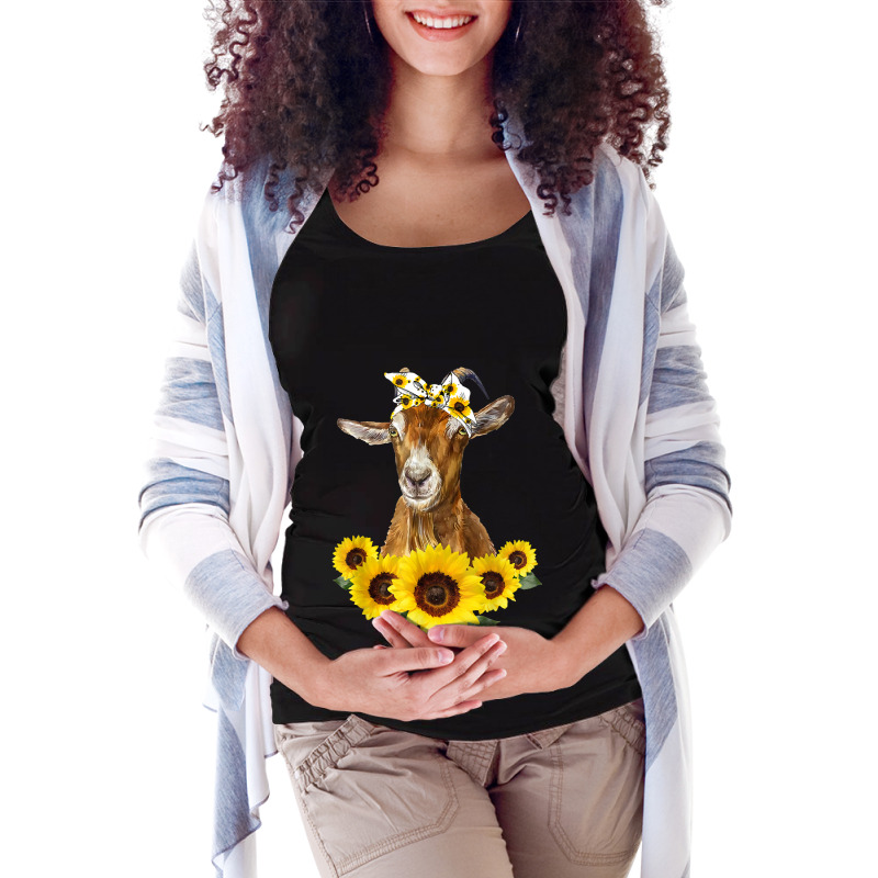 Goat Goats Headband Sunflower Goats Lovers129 Goat Lover Maternity Scoop Neck T-shirt by peafowl | Artistshot