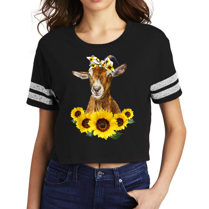 Goat Goats Headband Sunflower Goats Lovers129 Goat Lover Scorecard Crop Tee by peafowl | Artistshot