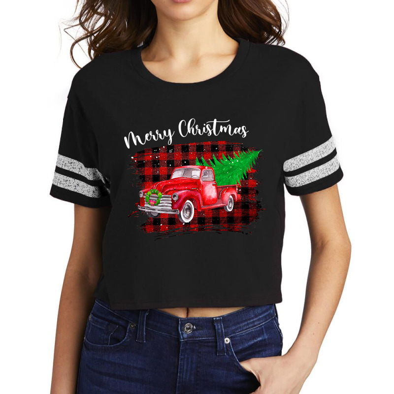 Vintage Wagon Christmas Tree On Car Xmas Truck Vacation T-shirt Scorecard Crop Tee by cm-arts | Artistshot