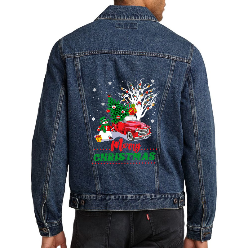 Vintage Wagon Christmas T-shirt - Tree On Car Xmas Vacation T-shirt Men Denim Jacket by cm-arts | Artistshot