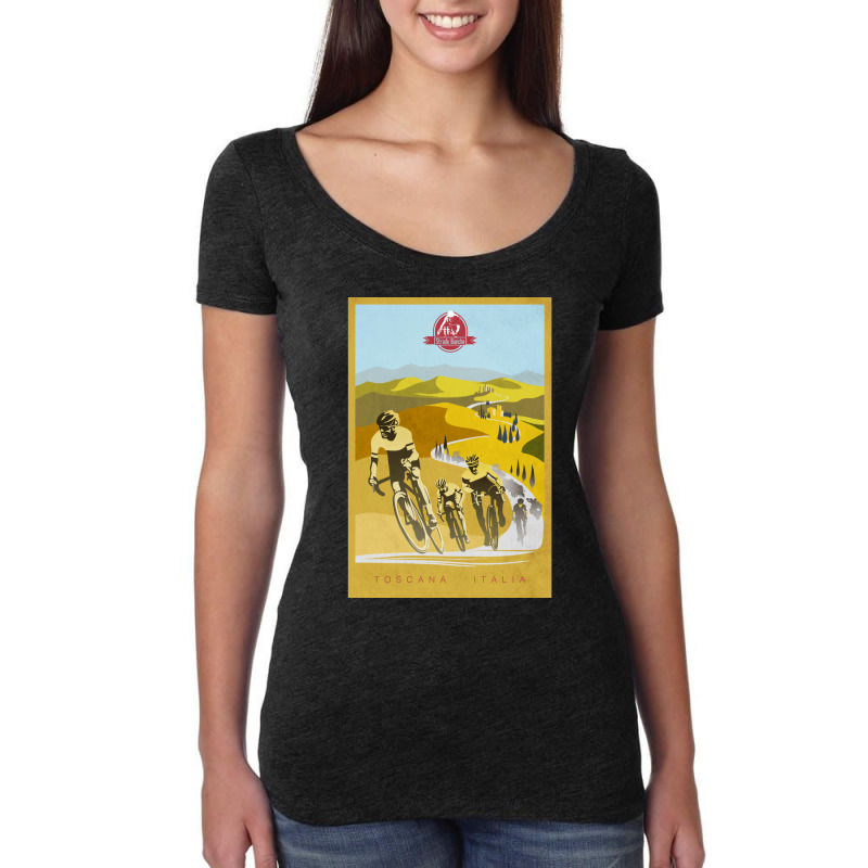 Strade Bianche Retro Cycling Art Women's Triblend Scoop T-shirt by PamelaAnnHarris | Artistshot