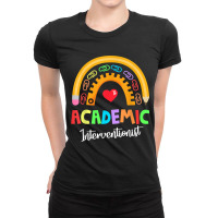 Academic Interventionist Reading Math Title One Teacher Crew Funny Men Ladies Fitted T-shirt | Artistshot