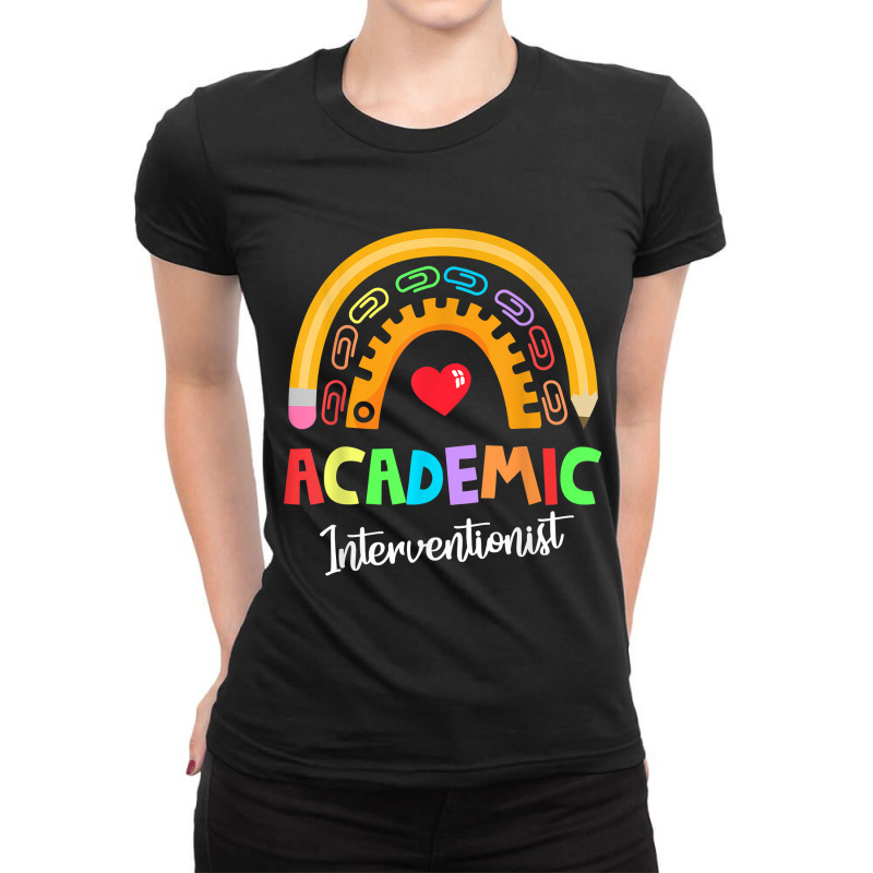 Academic Interventionist Reading Math Title One Teacher Crew Funny Men Ladies Fitted T-Shirt by Aria-Proctor | Artistshot