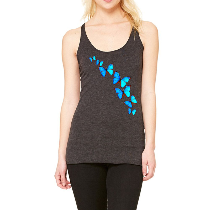 Majestic Butterfly   Blue Butterflies Morpho T Shirt Racerback Tank by tuftsmirussom | Artistshot