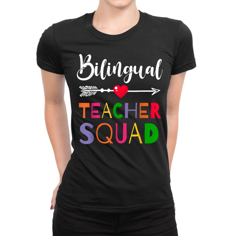 Awesome Bilingual Teacher Squad Funny Colleague T Shirt Ladies Fitted T-Shirt by mantewipuortog | Artistshot