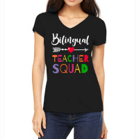 Awesome Bilingual Teacher Squad Funny Colleague T Shirt Women's V-neck T-shirt | Artistshot