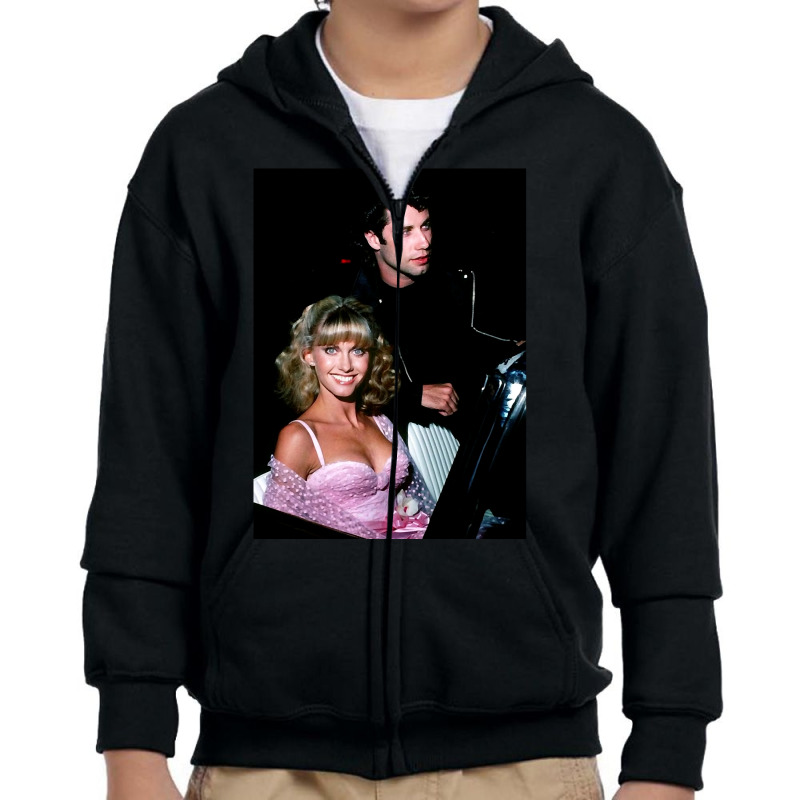 Olivia Newton John John Travolta Movie Premiere 1978 Youth Zipper Hoodie by Jankonen637 | Artistshot