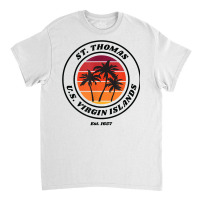 Original St. Thomas Virgin Islands Palm Tree Novelty Art T Shirt Classic T-shirt | Artistshot