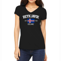 Vintage Reykjavik Iceland Souvenir Gift Long Sleeve T Shirt Women's V-neck T-shirt | Artistshot