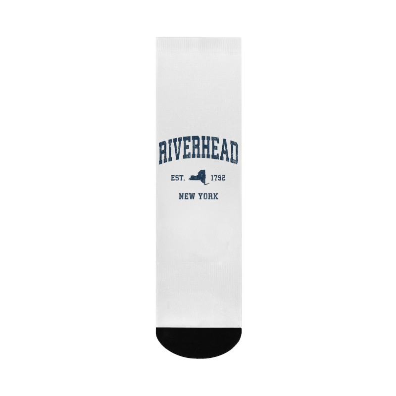 Riverhead New York Ny Vintage Athletic Navy Sports Design T Shirt Crew Socks | Artistshot