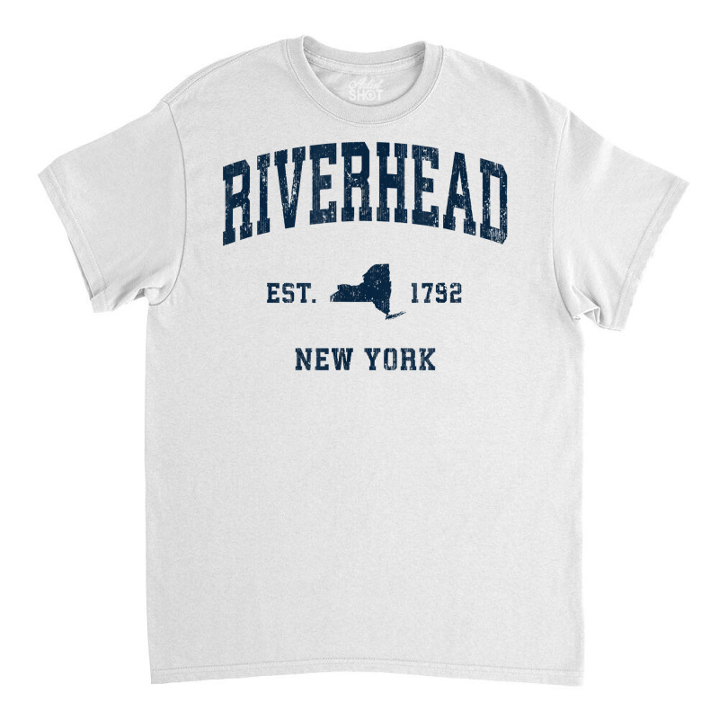 Riverhead New York Ny Vintage Athletic Navy Sports Design T Shirt Classic T-shirt | Artistshot