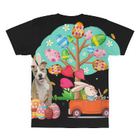 Pitbull And Bunny Hunting Egg Tree All Over Men's T-shirt | Artistshot