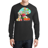 Pitbull And Bunny Hunting Egg Tree Long Sleeve Shirts | Artistshot