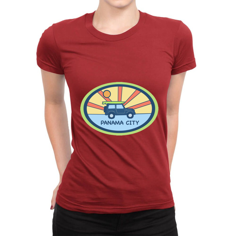 Panama City Beach Day    Panama City Ladies Fitted T-Shirt by therollingpinn | Artistshot