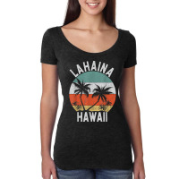 Lahaina Shirt Hawaii Retro Maui Palm Trees Hawaiian Island T Shirt Women's Triblend Scoop T-shirt | Artistshot