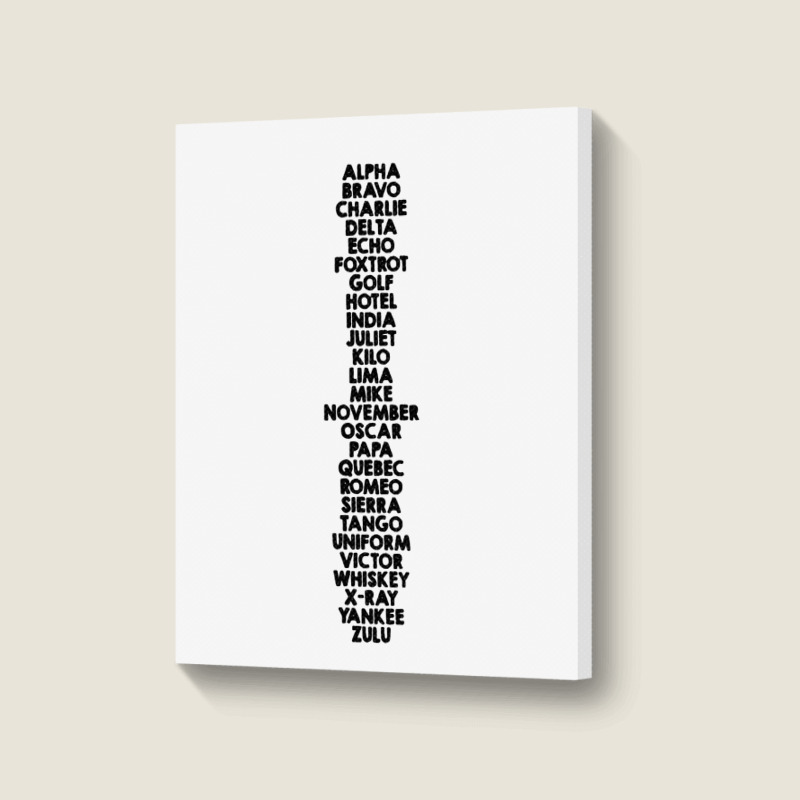 Phonetic Alphabet Portrait Canvas Print | Artistshot