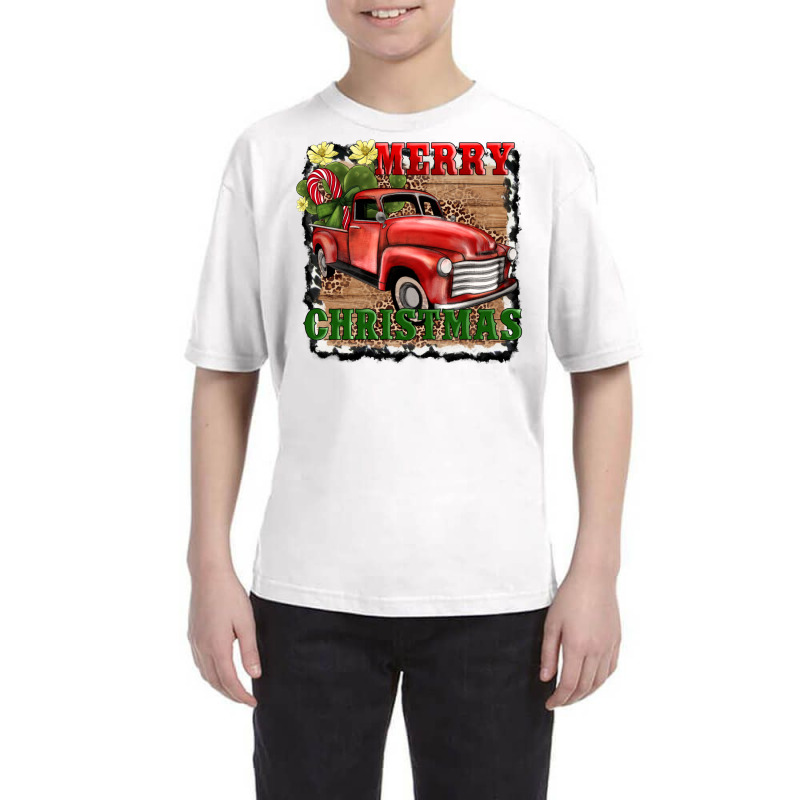 Merry Christmas With Truck Youth Tee by AdoDesignShop | Artistshot