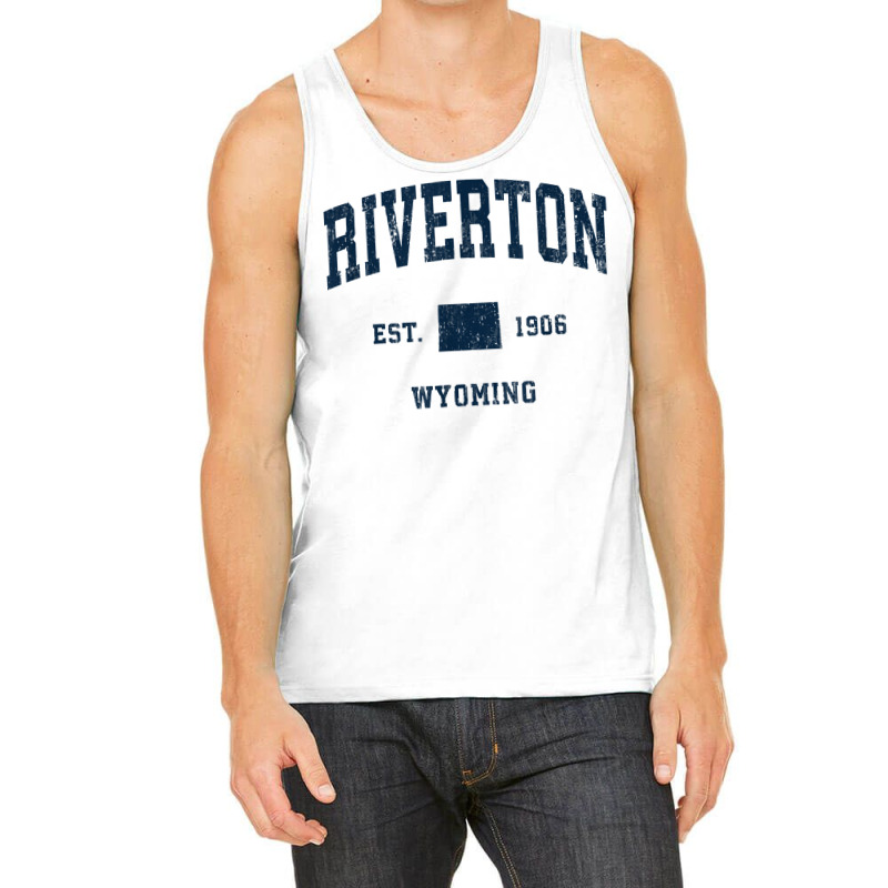 Riverton Wyoming Wy Vintage Athletic Navy Sports Design T Shirt Tank Top | Artistshot