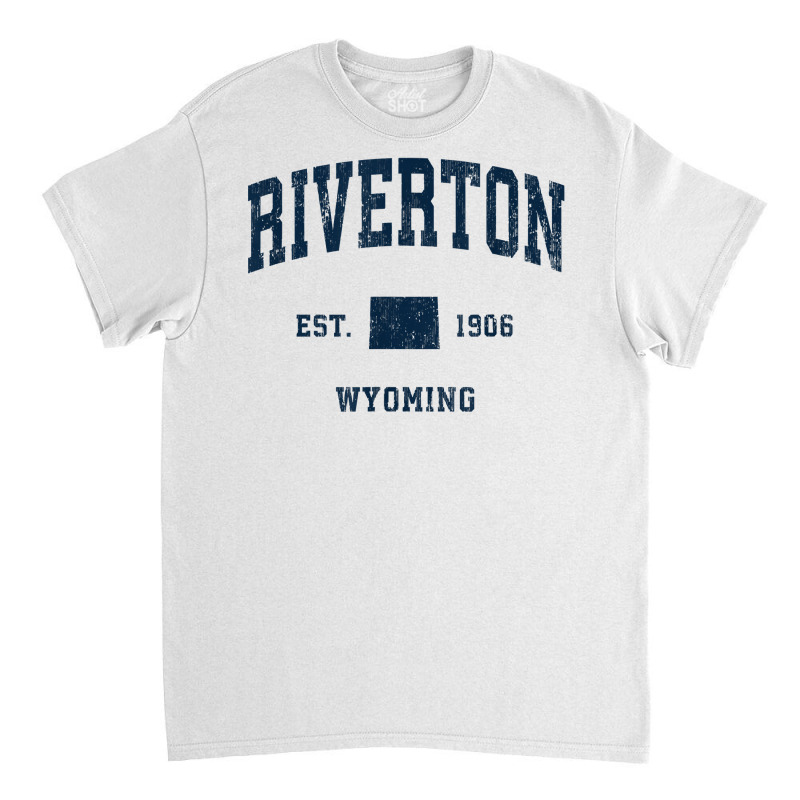 Riverton Wyoming Wy Vintage Athletic Navy Sports Design T Shirt Classic T-shirt | Artistshot