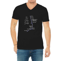 The Outer Banks Map In Blue  Outer Banks Map V-neck Tee | Artistshot