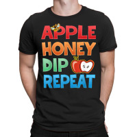 Rosh Hashanah Apple Honey Dip Repeat Jewish New Year T-shirt | Artistshot