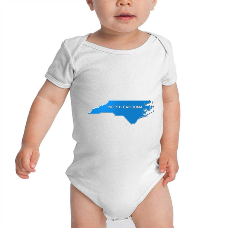 The State Of Nc Blue   North Carolina State Baby Bodysuit by therollingpinn | Artistshot