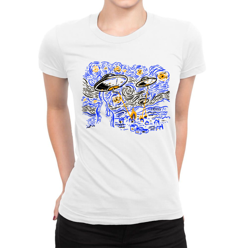 Starry Invasion Ladies Fitted T-Shirt by AGSTshirt | Artistshot