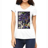 Neon Eva 01 Mecha Women's V-neck T-shirt | Artistshot