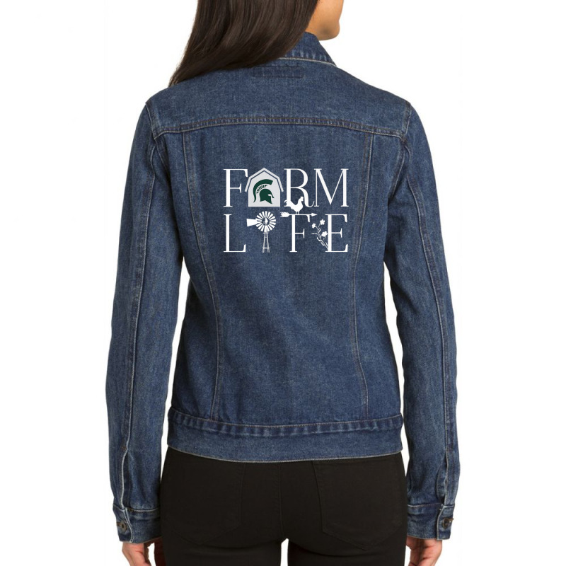 Michigan State Spartans Farmer - Farm Life Ladies Denim Jacket by LukeBridges | Artistshot