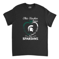 Michigan State Spartans Teachers Love Apple Outline Classic T-shirt | Artistshot