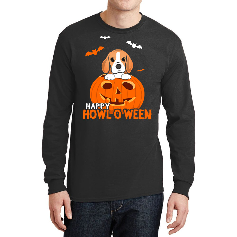 Cute Halloween Beagle Dog Pumpkin Costumes Thanksgiving Long Sleeve Shirts | Artistshot