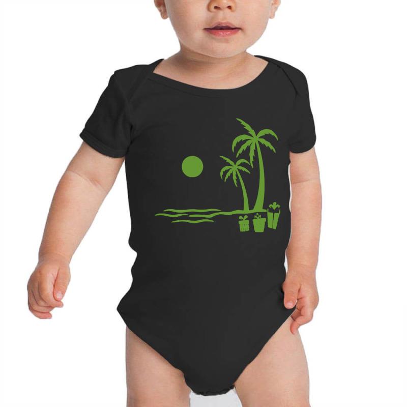 Christmas Tree Palm Island Baby Bodysuit by KENZU | Artistshot