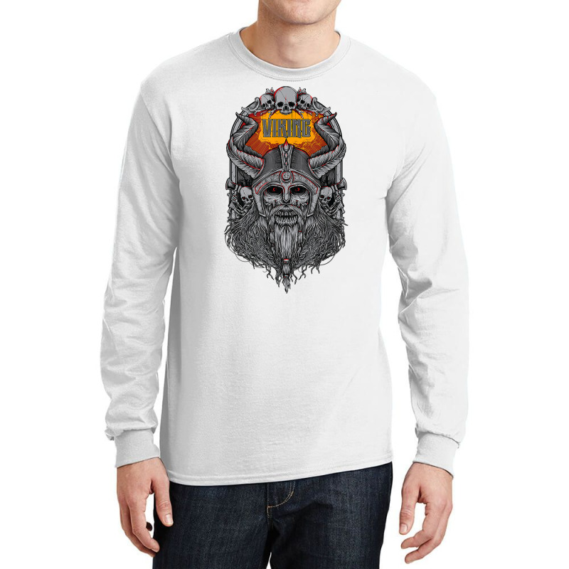 Viking Skull Warrior Norse Nordic Mythology Horned Helmet T Shirt Long Sleeve Shirts | Artistshot