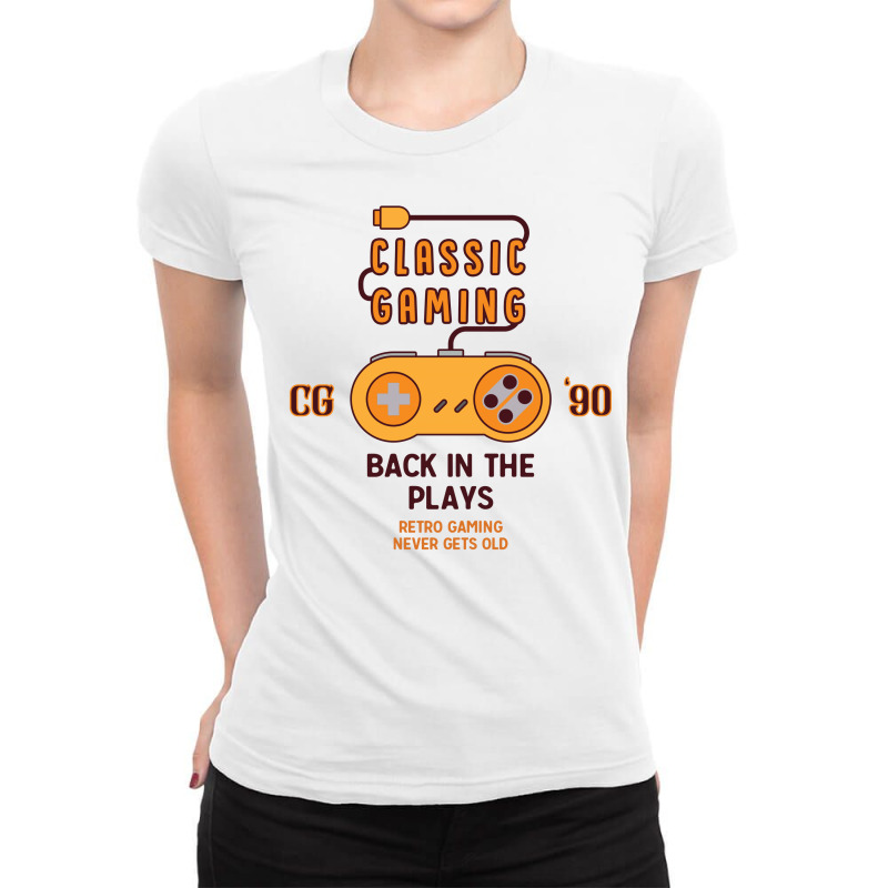 Classic Gaming - Back In The Plays Ladies Fitted T-Shirt by tshiart | Artistshot