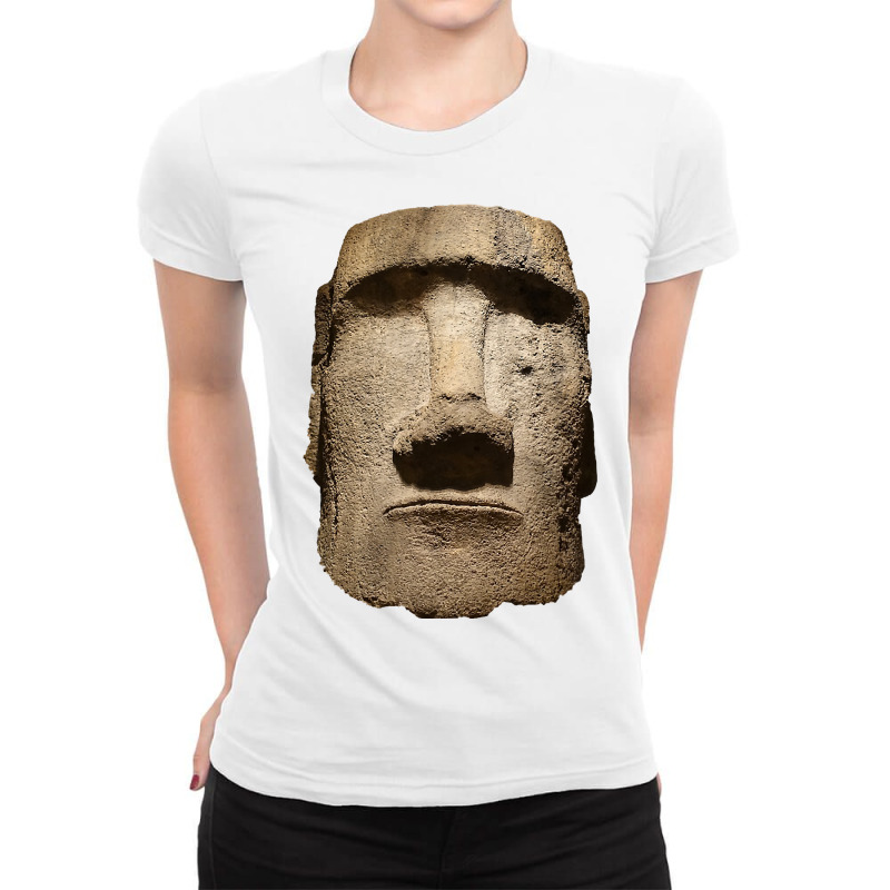 Easter Island Moai Statue Monolith World Mystery Ladies Fitted T-Shirt by EricWade | Artistshot