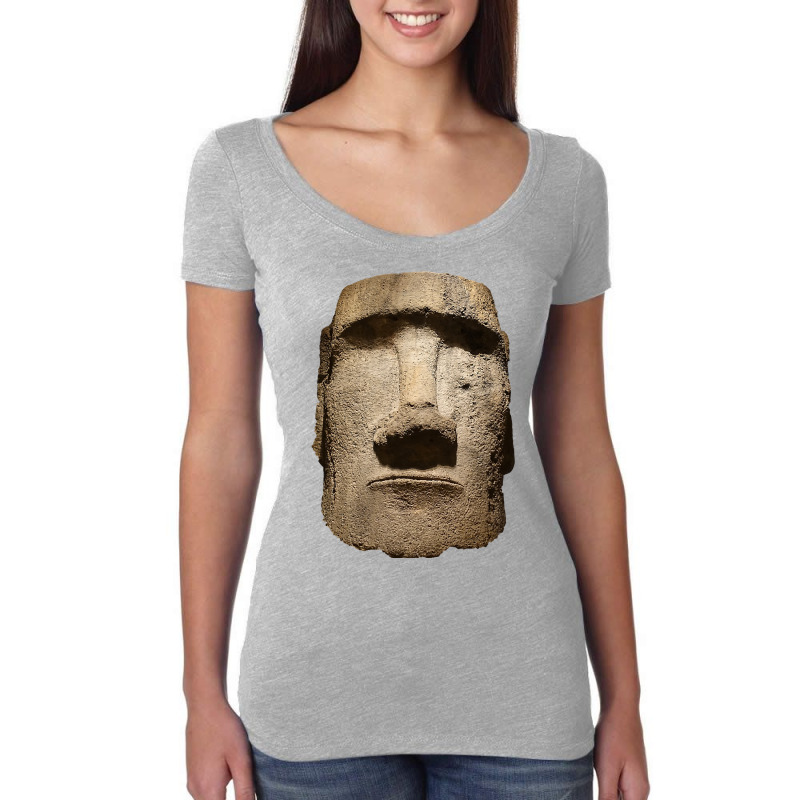 Easter Island Moai Statue Monolith World Mystery Women's Triblend Scoop T-shirt by EricWade | Artistshot