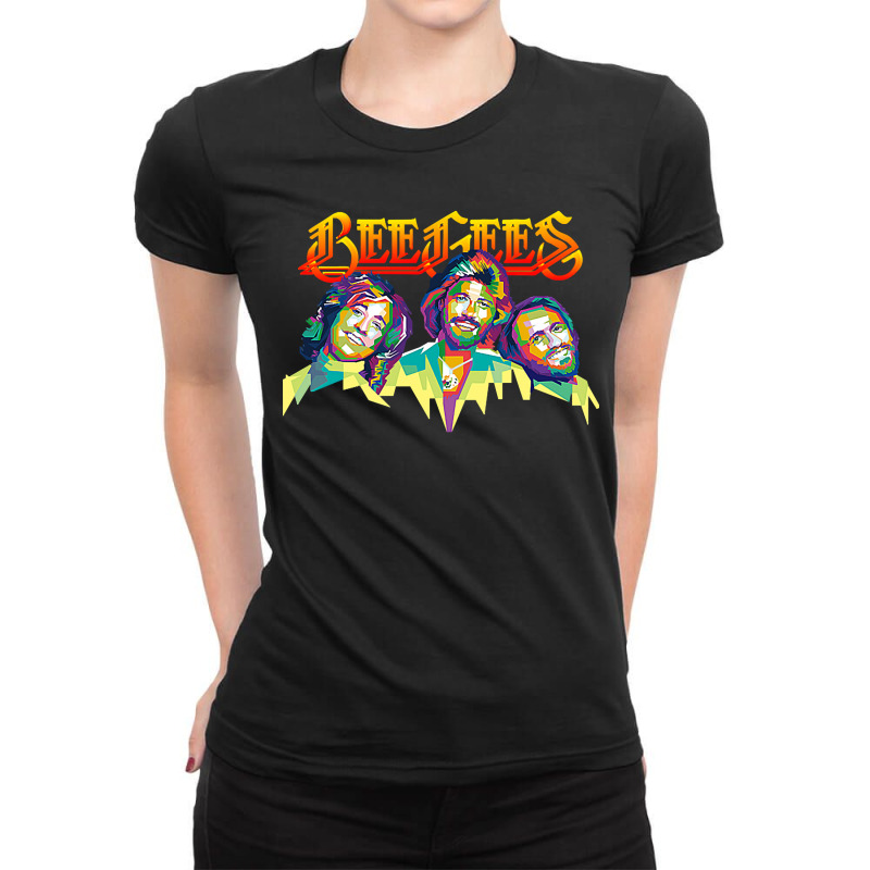 Bee Gees One Stayin Alive - Saturday Night Fever Ladies Fitted T-Shirt by ROSALYN BASS FOURIER | Artistshot