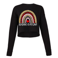 Read Teacher Rainbow Leopard - Reading Is My Jam Day Gift Cropped Sweater | Artistshot