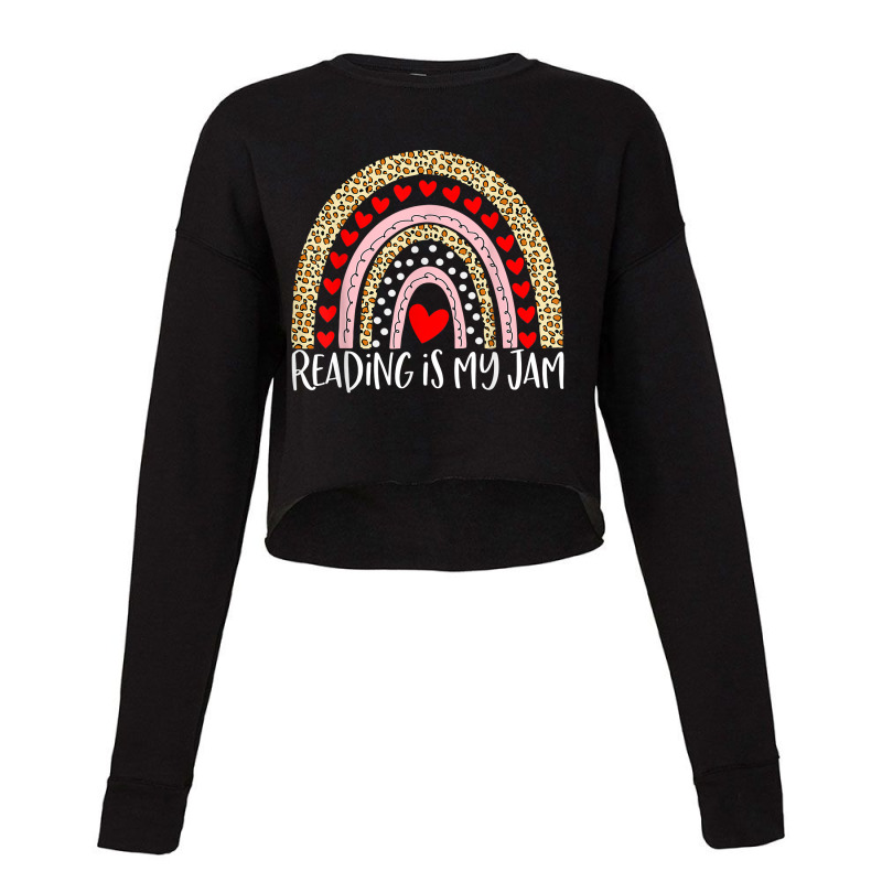 Read Teacher Rainbow Leopard - Reading Is My Jam Day Gift Cropped Sweater by Brynlee-Everett | Artistshot